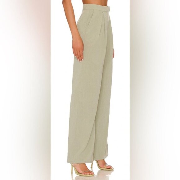 LOVERS + FRIENDS Roxanne pleated linen blend trousers small - Picture 3 of 10